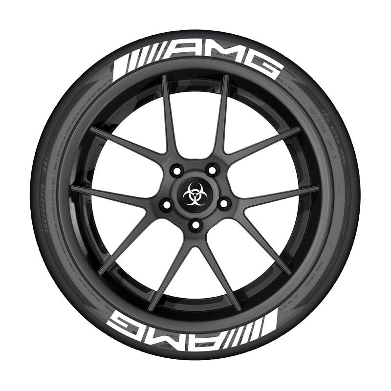 AMG 3D Rubber Car Tire Sticker - 32cm, Multi-Color Bar Options, PVC, Three-Dimensional Decorative Strip