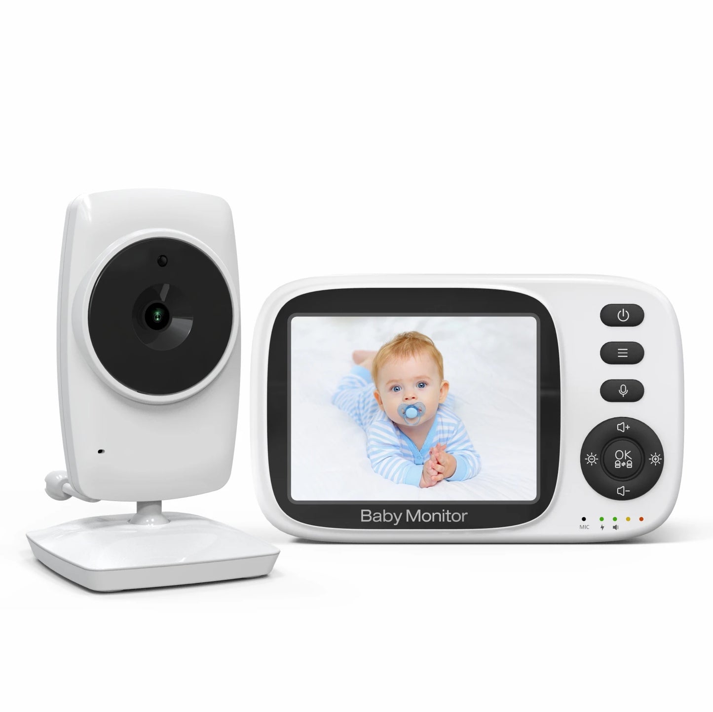 Wireless Video Baby Monitor - 3.2” LCD, 2-Way Audio, Night Vision, Temperature Sensor, 260m Range