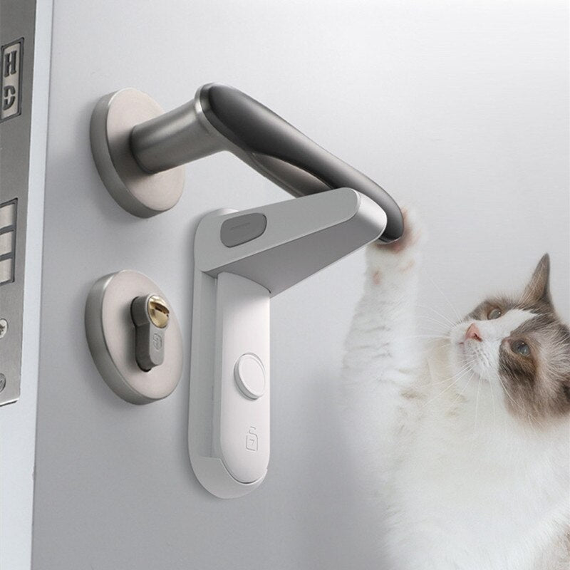 Child Safety Door Handle Lock - No-Drill Installation, For Baby & Pet Room Protection, 2 Colors