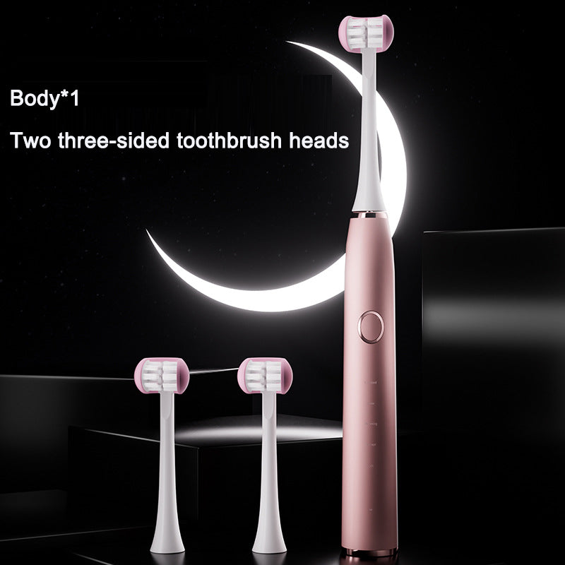 Triple-Sided Adult Electric Toothbrush - Rechargeable, Sonic Vibration, Waterproof, DuPont Soft Bristles