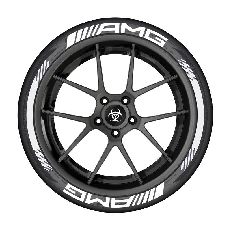 AMG 3D Rubber Car Tire Sticker - 32cm, Multi-Color Bar Options, PVC, Three-Dimensional Decorative Strip