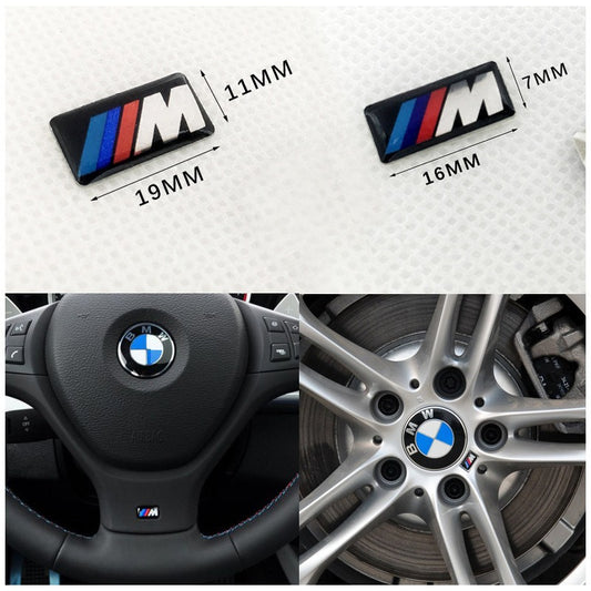 BMW Steering Wheel & Hub Decoration Sticker - 3D Aluminum, Adhesive