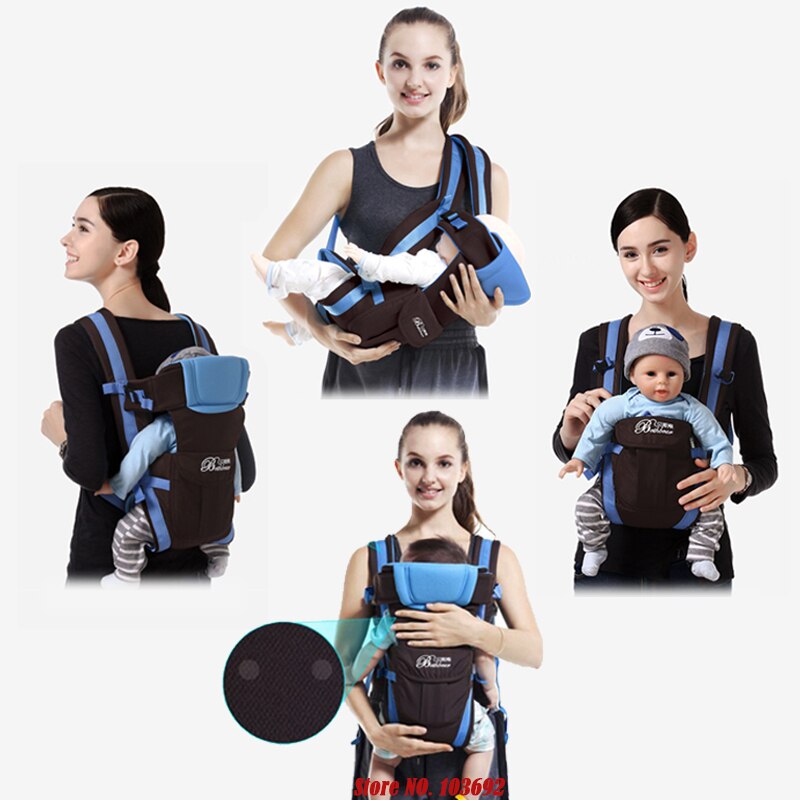 Beth Bear 4-in-1 Baby Carrier - Breathable Sling Backpack, Front & Back Carry, 0–24 Months