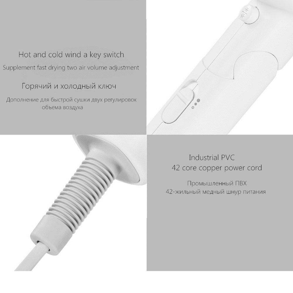 Xiaomi Mijia SMATE Hair Dryer - Travel & Household, Hot & Cold, 1600W, Fast Dry