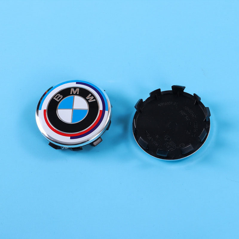 BMW Wheel Hub Center Covers - Front & Rear, ABS + High Gloss Aluminum, Multiple Colors